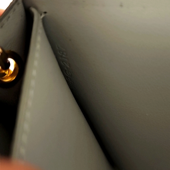 Celine Trotteur Crossbody Purse Clutch WOC Caviar Leather Gray - Picture 9 of 16